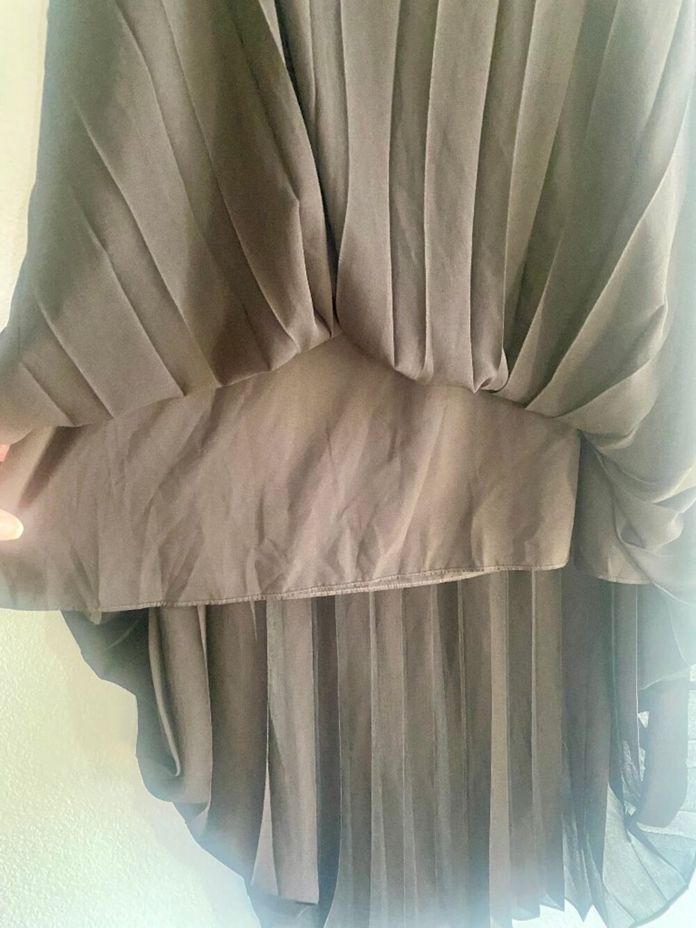 Banana Republic Sheer Pleated Half Lined Maxi Skirt, very long, XL - Picture 6 of 8